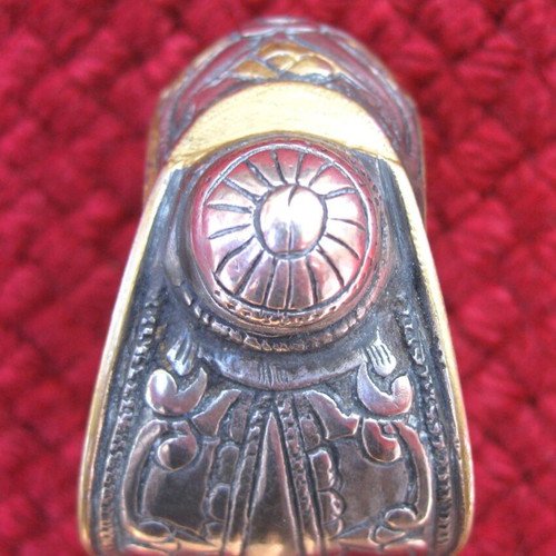 Antique bracelet used, handmade silver with rich craftsmanship