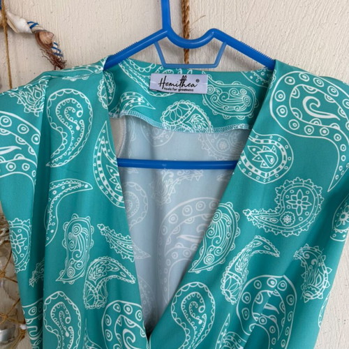 Hemithea Women's Dress paisley turquoise like new