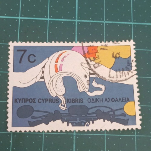 Cyprus stamp 1986 like new, road safety 7c