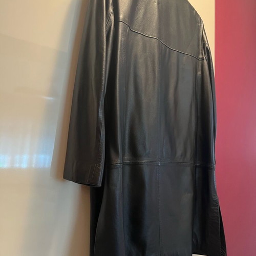 Leather coat used, black, size M