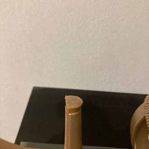Exe women's high-heeled sandals like new, beige gold