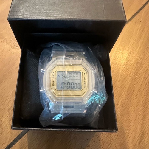Casio digital sports wristwatch with transparent case and strap