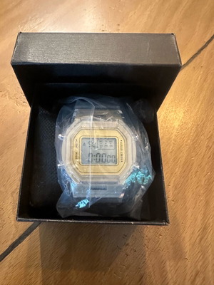 Casio digital sports wristwatch with transparent case and strap