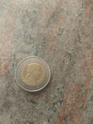 Commemorative 2 euro coin used
