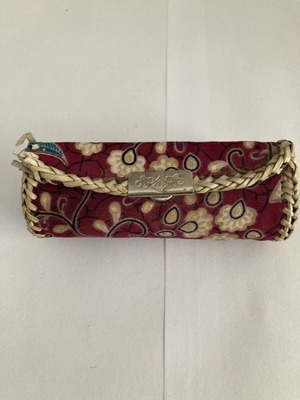 Βίντατζ θήκη κραγιόν με ύφασμα Batik και καθρέφτη