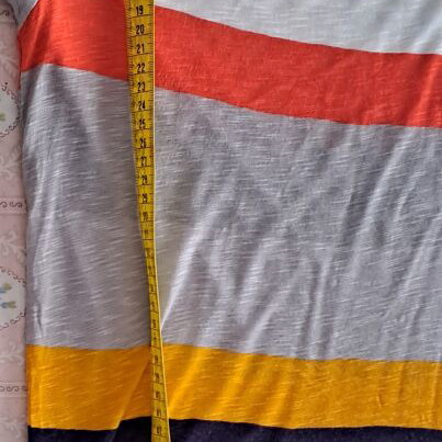 Zara Trafaluc multi-color striped viscose T-shirt, size M