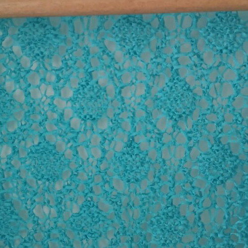 Morgan knitted short cardigan with fringes like new, turquoise
