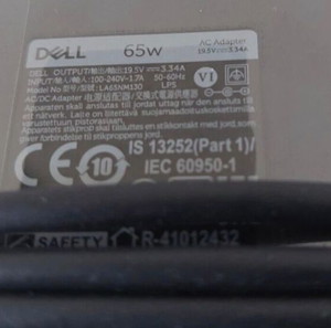 Dell Φορτιστές Laptop 65W 19.5V 3.34A με Αποσπώμενο Καλώδιο Τροφοδοσίας