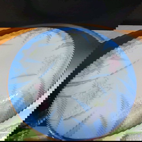 Японска порцеланова кутия за бижута Kozan Gama нова с ирисов мотив