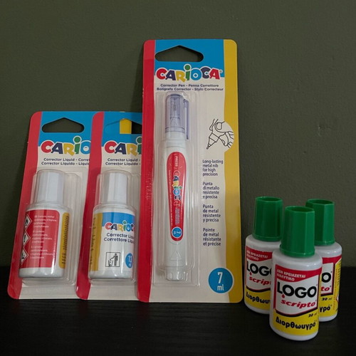 School correction fluid set new with Logo and Carioca