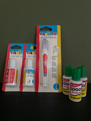 School correction fluid set new with Logo and Carioca