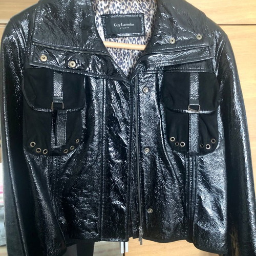 Unisex Guy Laroche leather jacket black, like new, size M