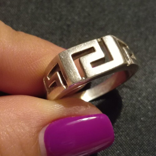 Silver ring 925 ancient Greek type meander, like new
