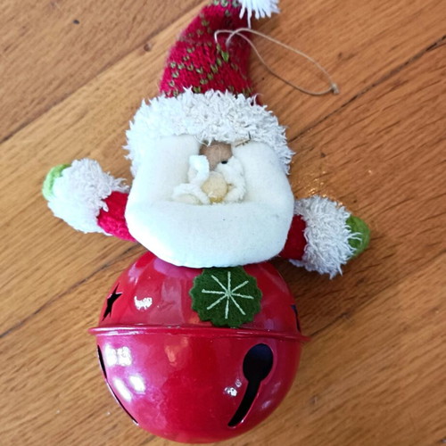 Santa Claus ornament 20cm like new with metal bell
