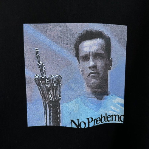 No Problemo “I’ll Be Back” hoodie, black and blue, XL