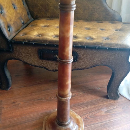 Vintage alabaster flower stand used