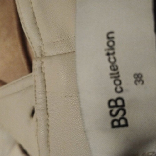 BSB high-waisted faux leather pants like new, off-white