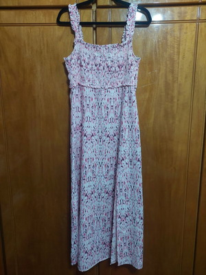 Zara summer dress like new, long with side slit, cotton and linen