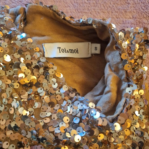 Crop top Toi&Moi like new, sequin, gold size S