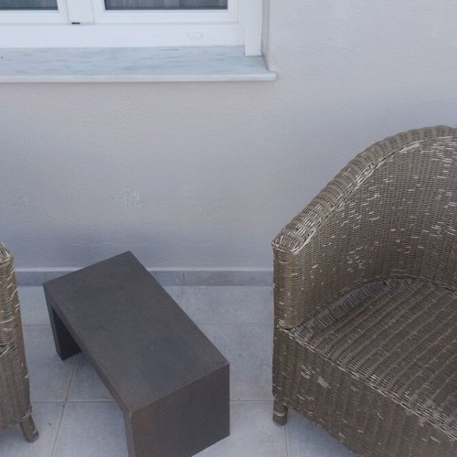 Bamboo armchair set with short table used for outdoor space