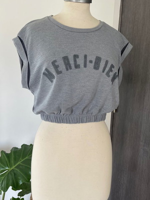 Zara Merci-Bien Crop Top used, size S, grey melange