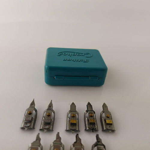 Pelikan Graphos set of 9 used drawing nibs #5604