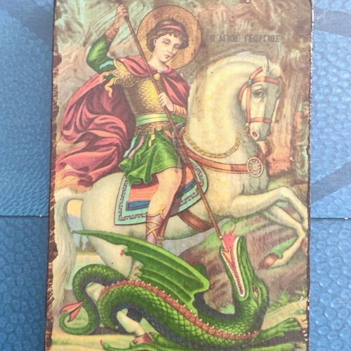 Saint George picture used, size 12x8 cm