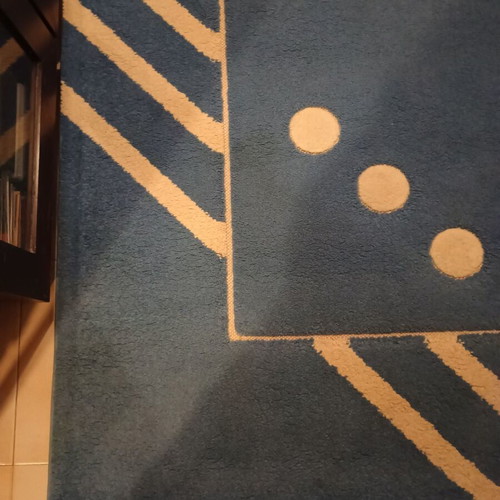 Blue and ecru rug 232x148 cm