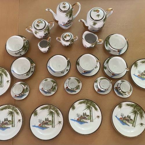 Vintage Hayasi Japanese Fine China Geisha Girl Bone China Kutani tea set like new