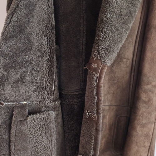 Sheepskin coat like new, warm brown, size 50, Friital Finland