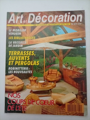 Art et Décoration Vintage Magazine Issue 271 July-August 1987 Like New