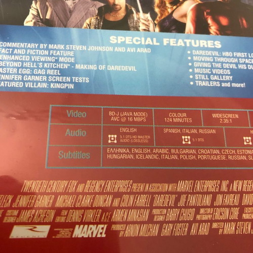 Daredevil Blu-Ray Disc used with Greek subtitles