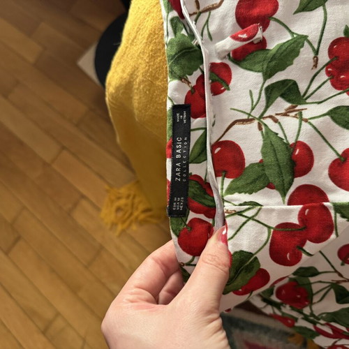 Zara Cherry Print High-Stretch Shorts like new