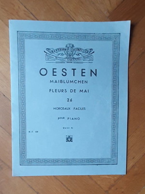 OESTEN Maiblumchen Fleurs de Mai Opus 61 piano exercise book used