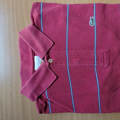 Lacoste Polo short sleeve L slim fit like new, white and red