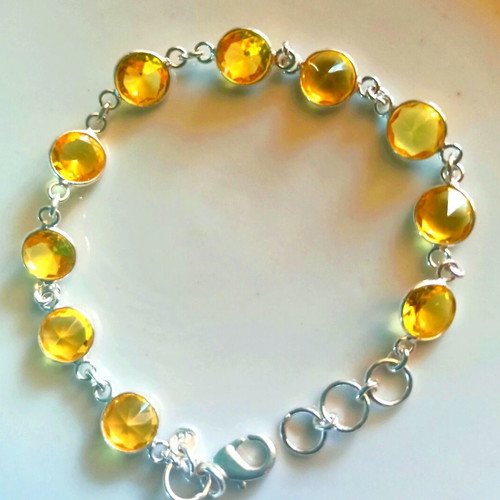 Silver 925 bracelet new with natural citrine stones 6.28g