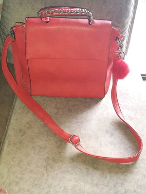 Faux leather bag like new with crossbody strap and backpack style