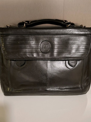 Vintage In Pelle leather briefcase like new, black unisex