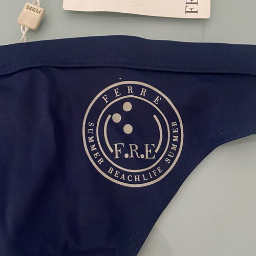 Ferre men's swimwear size S new, dark blue with drawstring
