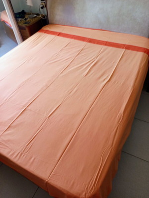 Cotton bed sheets set used, pack of 2, orange shades