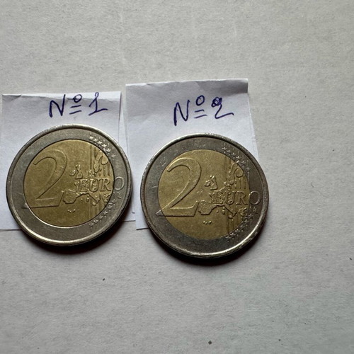 Error 2 euro 2004 used, set of 2 coins