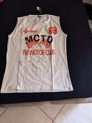 T-shirt με στάμπα καινούργιο, μέγεθος L, άσπρο και πορτοκαλί