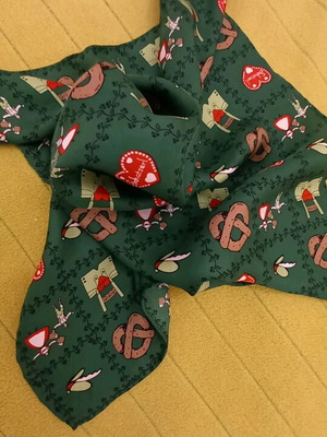 Striessnig Wien silk scarf like new, multicolored green 50×50