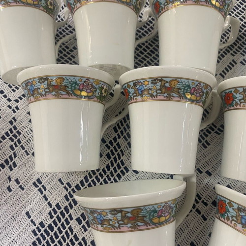 Villeroy&Boch Henrich Chine Bone Cups new, pack of 11, Christmas design
