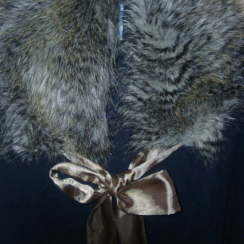 Fur collar C&A new, satin fabric inside, gray beige