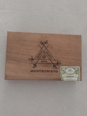 Montecristo empty wooden cigar box for 50 cigars used