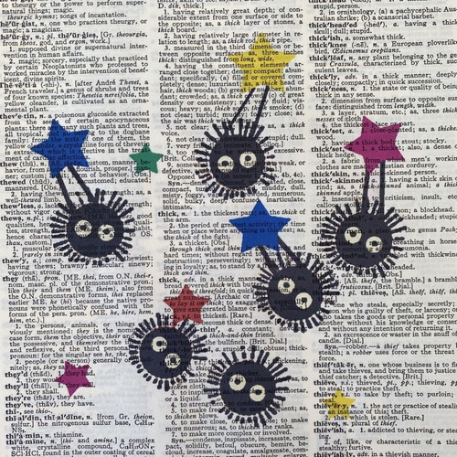 Spirited Away print on dictionary page new