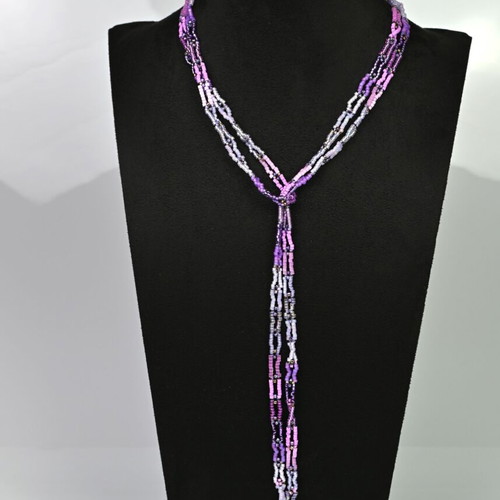 Delica Beaded Necklace made to order, soft pink-purple