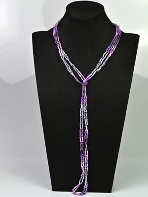 Delica Beaded Necklace made to order, soft pink-purple