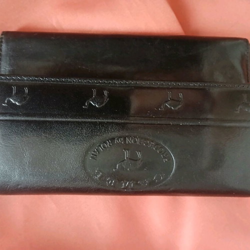 Camel leather black wallet new
